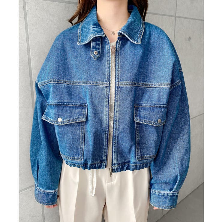 デニムショートブルゾン ヘビーウエイト | moment+ | 詳細画像28 