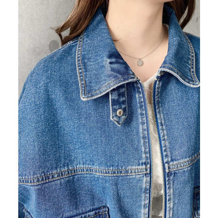 デニムショートブルゾン ヘビーウエイト | moment+ | 詳細画像29 