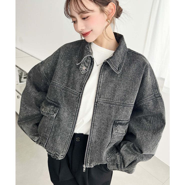 デニムショートブルゾン ヘビーウエイト | moment+ | 詳細画像3 