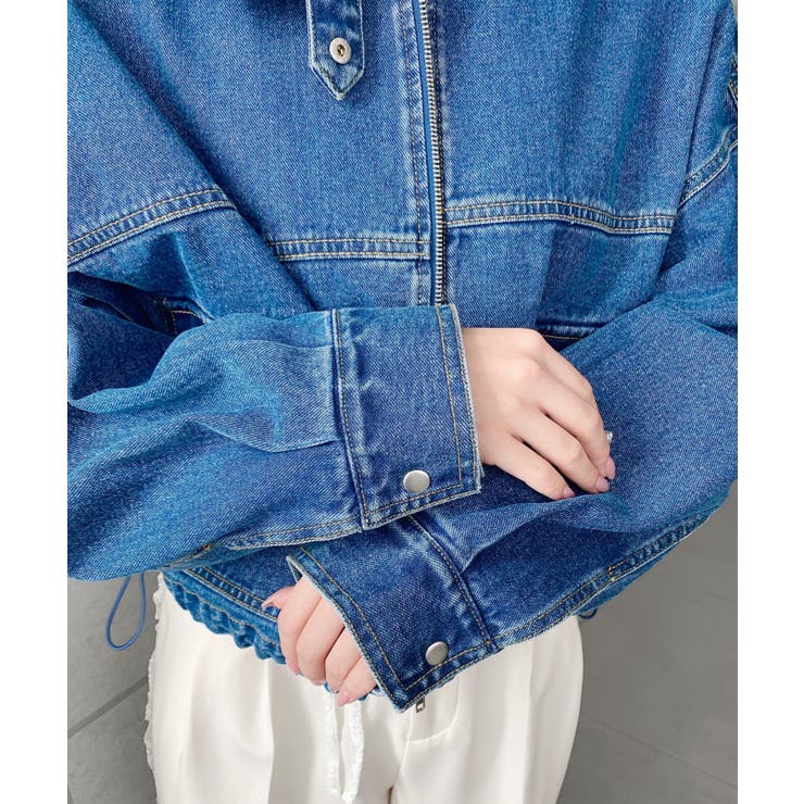 デニムショートブルゾン ヘビーウエイト | moment+ | 詳細画像30 