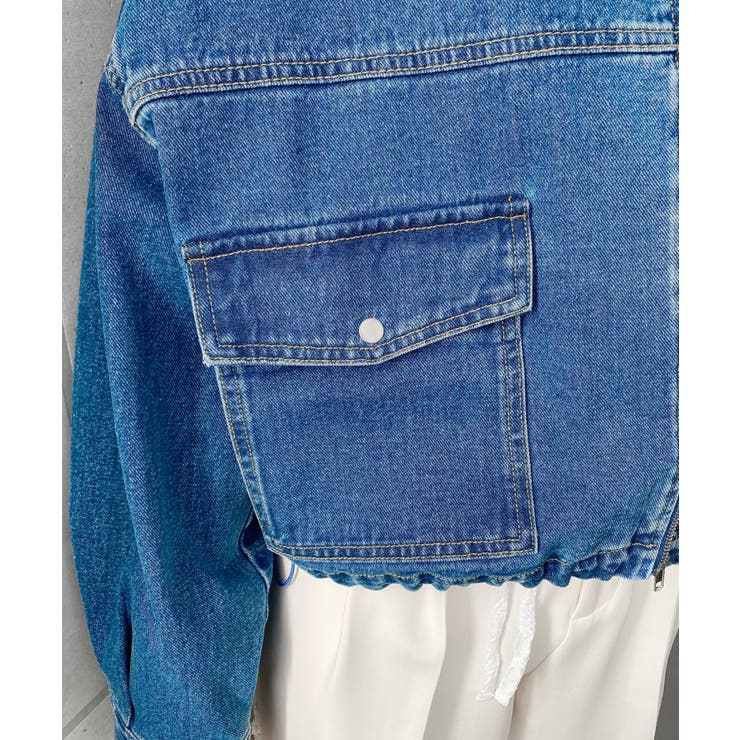 デニムショートブルゾン ヘビーウエイト | moment+ | 詳細画像31 