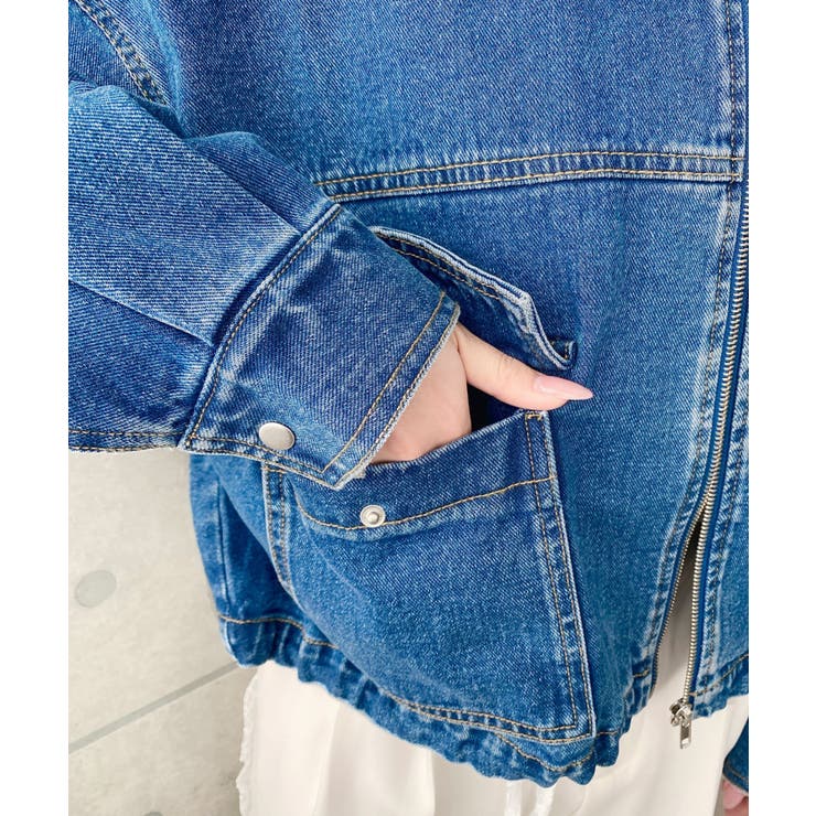 デニムショートブルゾン ヘビーウエイト | moment+ | 詳細画像32 