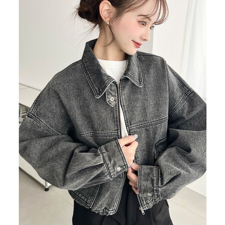 デニムショートブルゾン ヘビーウエイト | moment+ | 詳細画像5 