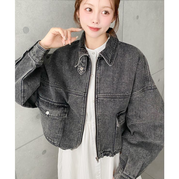 デニムショートブルゾン ヘビーウエイト | moment+ | 詳細画像7 