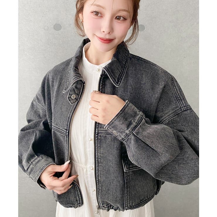 デニムショートブルゾン ヘビーウエイト | moment+ | 詳細画像8 