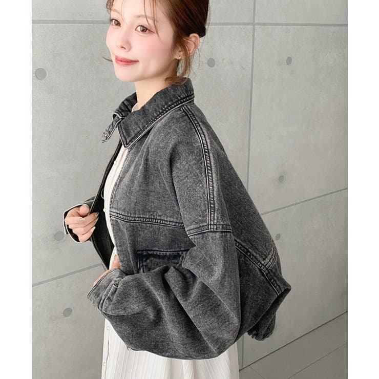 デニムショートブルゾン ヘビーウエイト | moment+ | 詳細画像9 