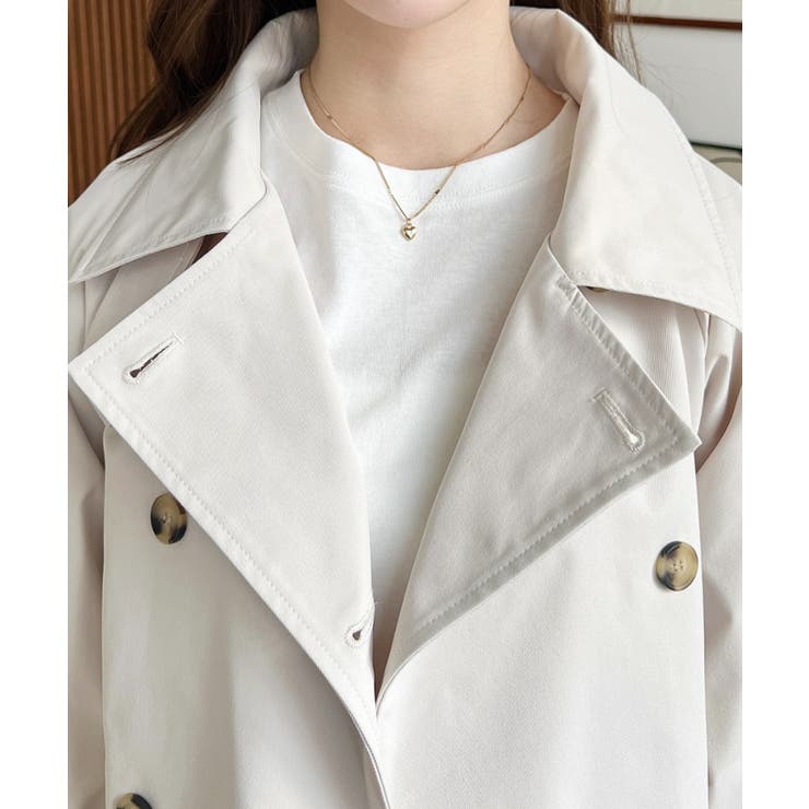 コットンライクツイルキャンディスリーブショートトレンチ | moment+ | 詳細画像14 