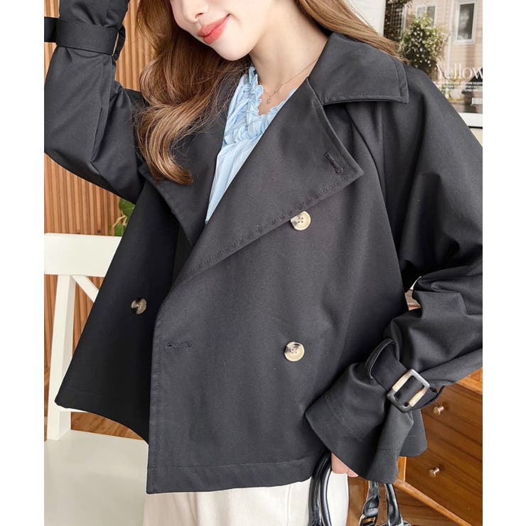 コットンライクツイルキャンディスリーブショートトレンチ | moment+ | 詳細画像23 