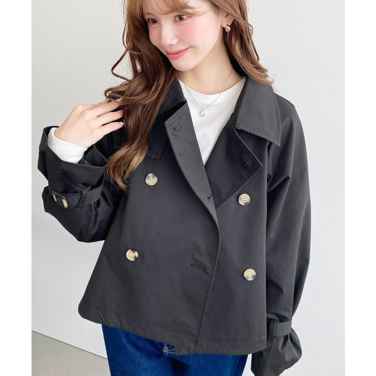 コットンライクツイルキャンディスリーブショートトレンチ | moment+ | 詳細画像24 