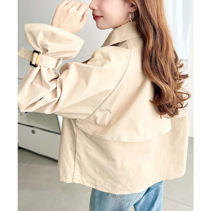 コットンライクツイルキャンディスリーブショートトレンチ | moment+ | 詳細画像32 