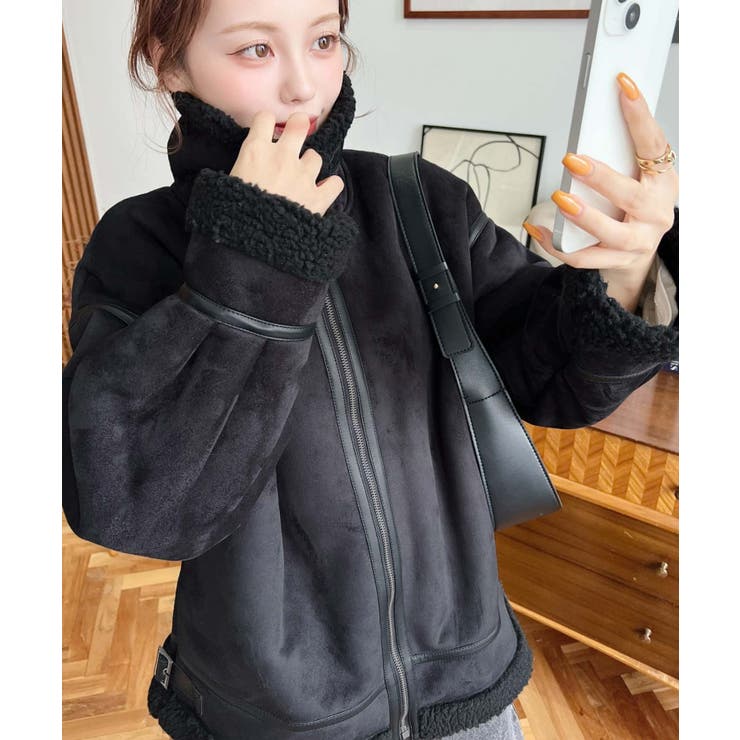 スエード×ボアフェイクムートンB-3ジャケットブルゾン | moment+ | 詳細画像13 