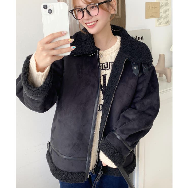 スエード×ボアフェイクムートンB-3ジャケットブルゾン | moment+ | 詳細画像16 