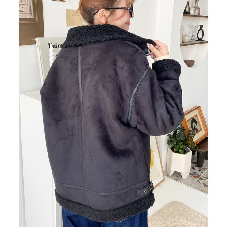 スエード×ボアフェイクムートンB-3ジャケットブルゾン | moment+ | 詳細画像17 