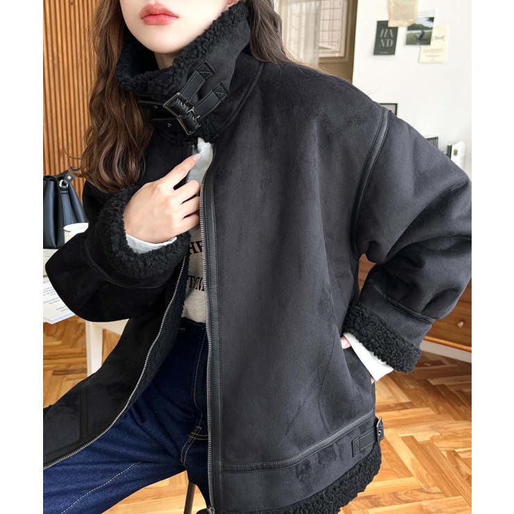 スエード×ボアフェイクムートンB-3ジャケットブルゾン | moment+ | 詳細画像20 