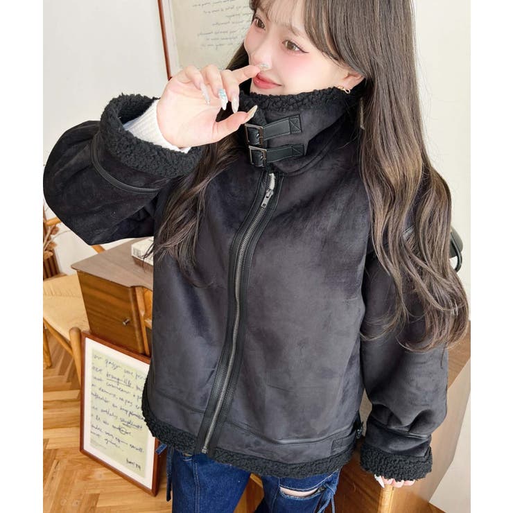 スエード×ボアフェイクムートンB-3ジャケットブルゾン | moment+ | 詳細画像22 