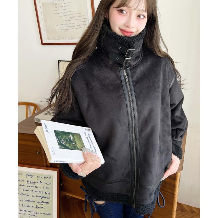 スエード×ボアフェイクムートンB-3ジャケットブルゾン | moment+ | 詳細画像23 