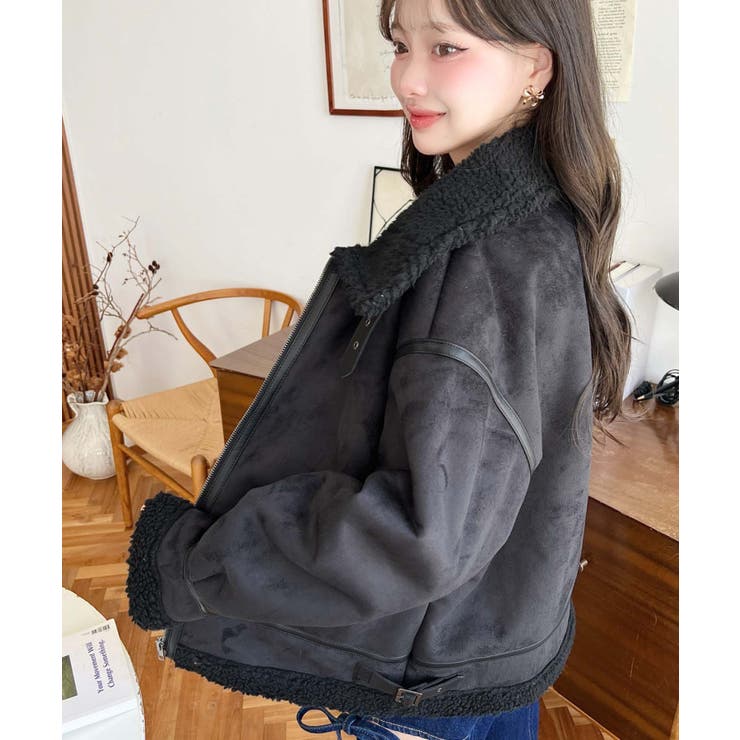 スエード×ボアフェイクムートンB-3ジャケットブルゾン | moment+ | 詳細画像24 