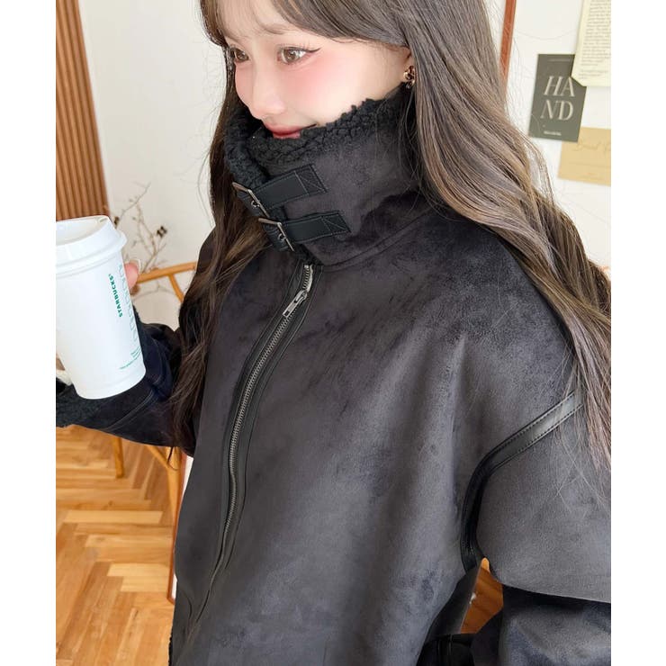 スエード×ボアフェイクムートンB-3ジャケットブルゾン | moment+ | 詳細画像25 