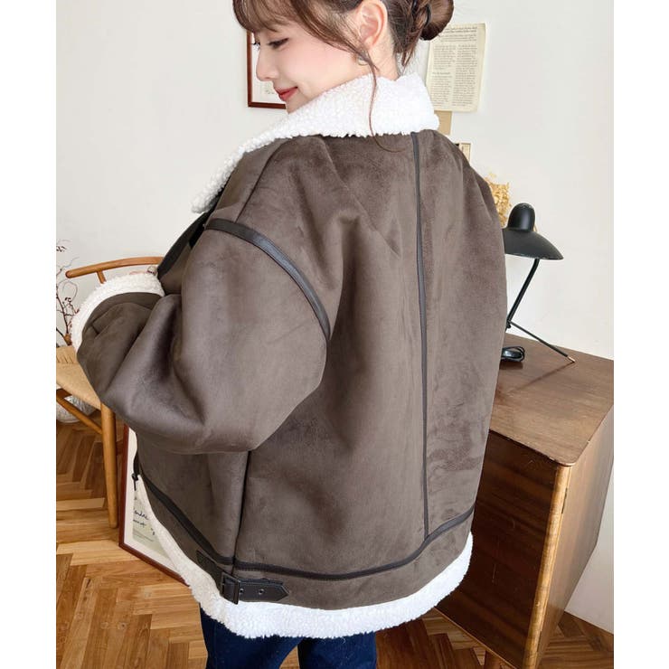 スエード×ボアフェイクムートンB-3ジャケットブルゾン | moment+ | 詳細画像36 