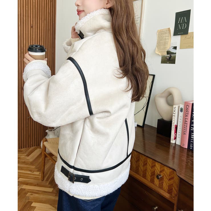 スエード×ボアフェイクムートンB-3ジャケットブルゾン | moment+ | 詳細画像5 