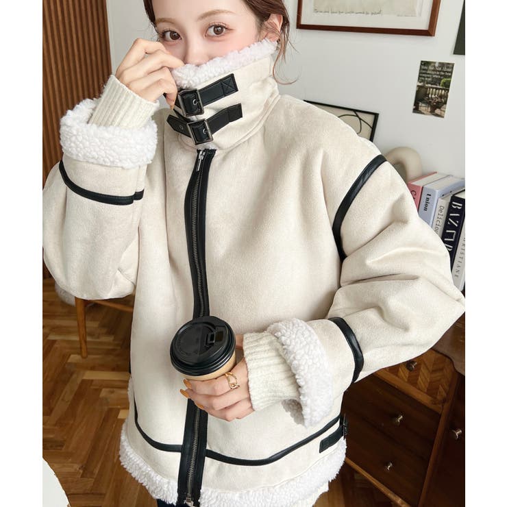 スエード×ボアフェイクムートンB-3ジャケットブルゾン | moment+ | 詳細画像7 