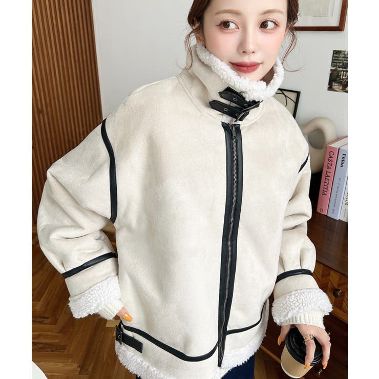 スエード×ボアフェイクムートンB-3ジャケットブルゾン | moment+ | 詳細画像8 