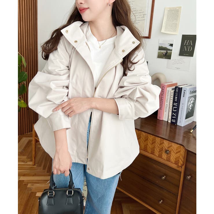 バックチュールレイヤードマウンテンパーカー コットンライクツイル | moment+ | 詳細画像12 