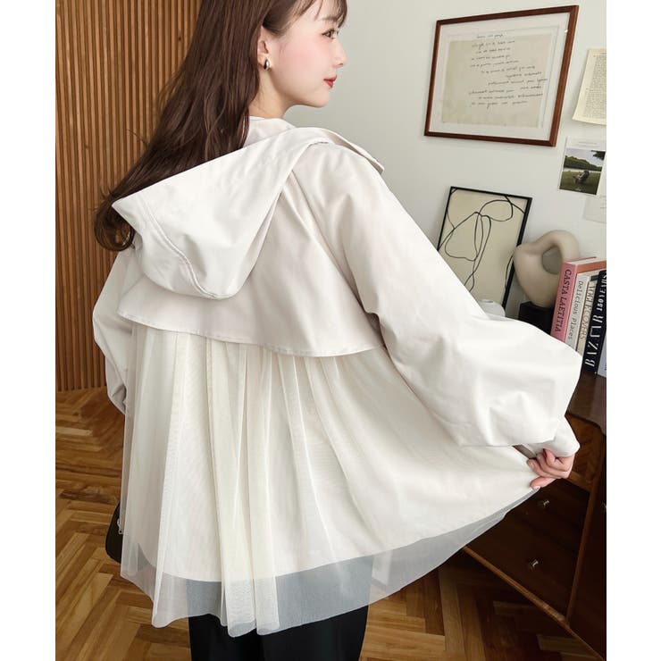 バックチュールレイヤードマウンテンパーカー コットンライクツイル | moment+ | 詳細画像15 