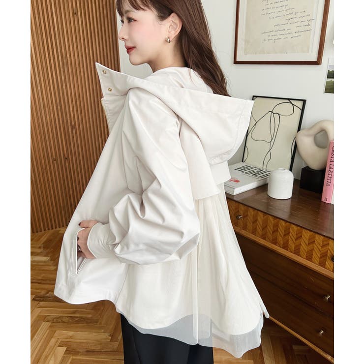 バックチュールレイヤードマウンテンパーカー コットンライクツイル | moment+ | 詳細画像17 