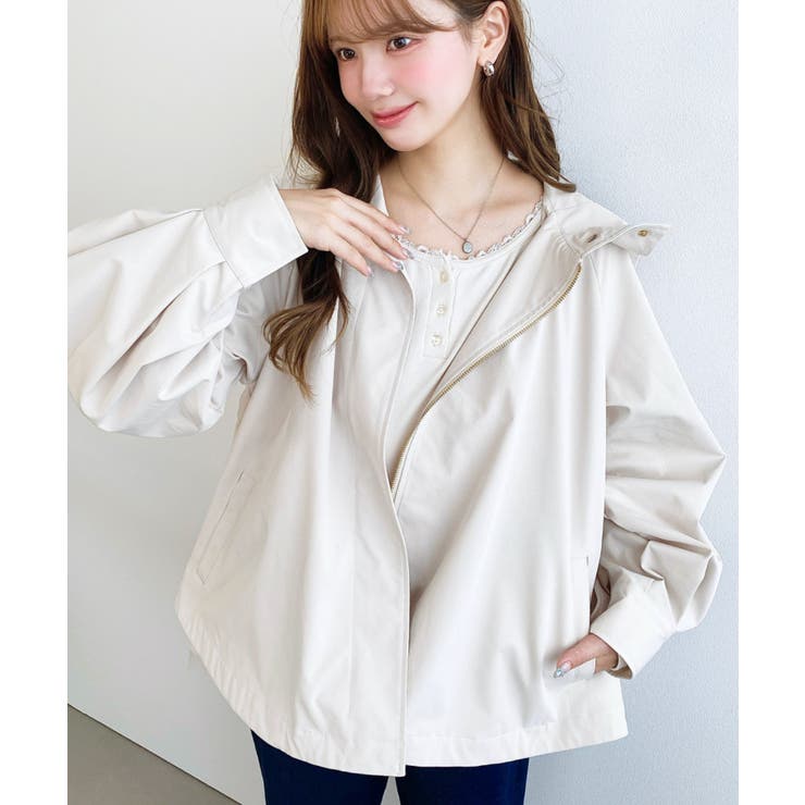 バックチュールレイヤードマウンテンパーカー コットンライクツイル | moment+ | 詳細画像2 