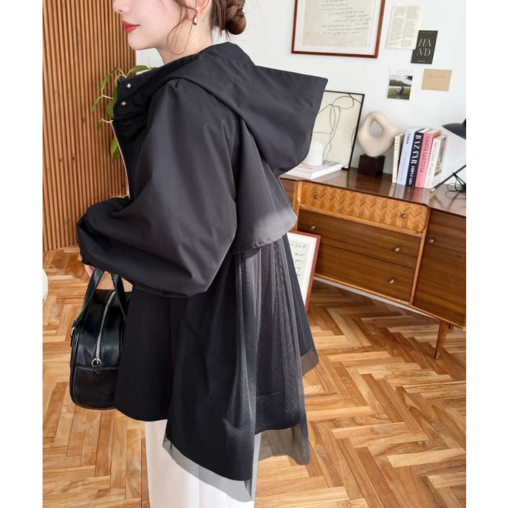 バックチュールレイヤードマウンテンパーカー コットンライクツイル | moment+ | 詳細画像27 