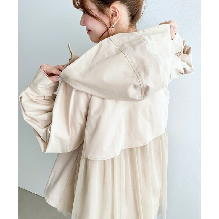 バックチュールレイヤードマウンテンパーカー コットンライクツイル | moment+ | 詳細画像29 