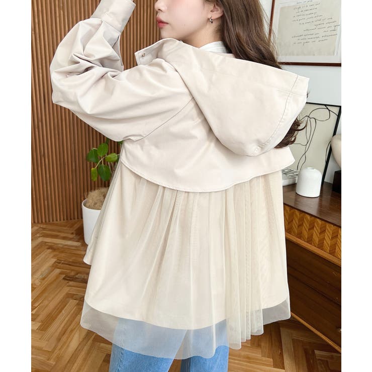 バックチュールレイヤードマウンテンパーカー コットンライクツイル | moment+ | 詳細画像34 