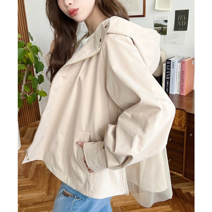 バックチュールレイヤードマウンテンパーカー コットンライクツイル | moment+ | 詳細画像37 