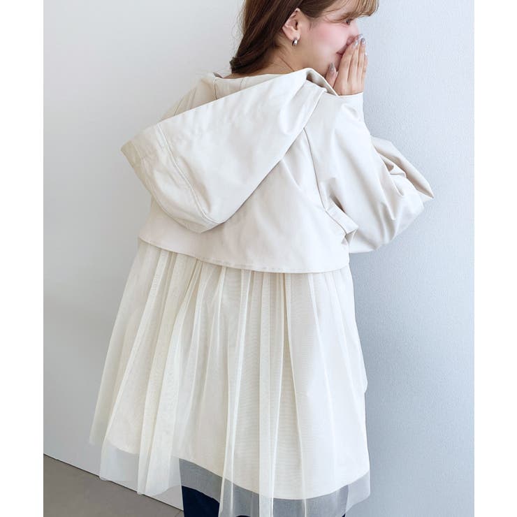 バックチュールレイヤードマウンテンパーカー コットンライクツイル | moment+ | 詳細画像4 