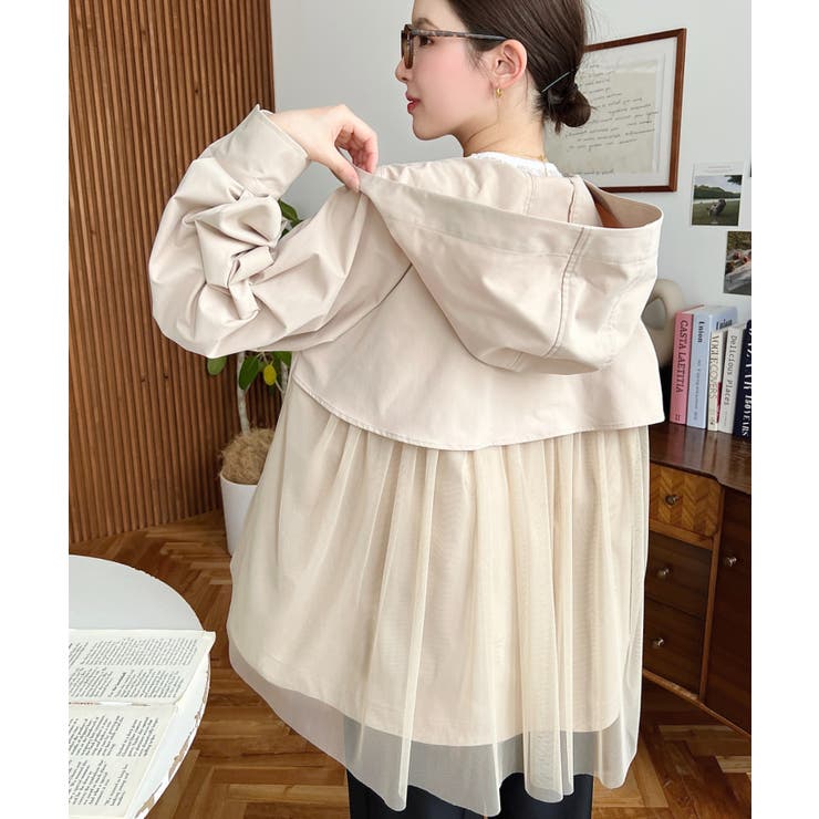 バックチュールレイヤードマウンテンパーカー コットンライクツイル | moment+ | 詳細画像41 