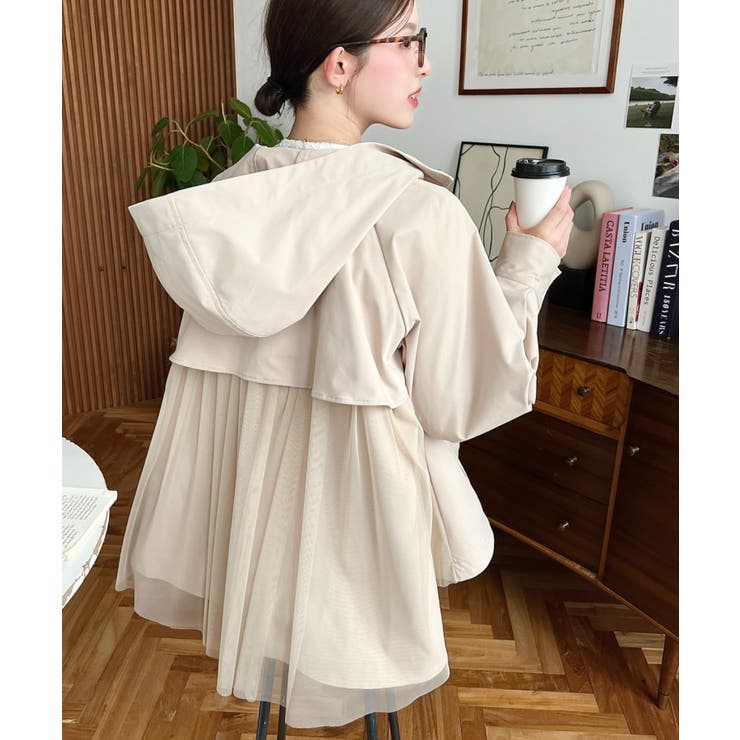 バックチュールレイヤードマウンテンパーカー コットンライクツイル | moment+ | 詳細画像42 