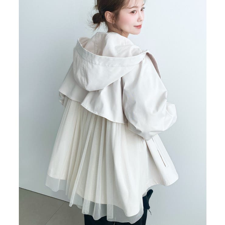 バックチュールレイヤードマウンテンパーカー コットンライクツイル | moment+ | 詳細画像6 