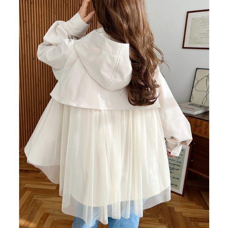 バックチュールレイヤードマウンテンパーカー コットンライクツイル | moment+ | 詳細画像9 