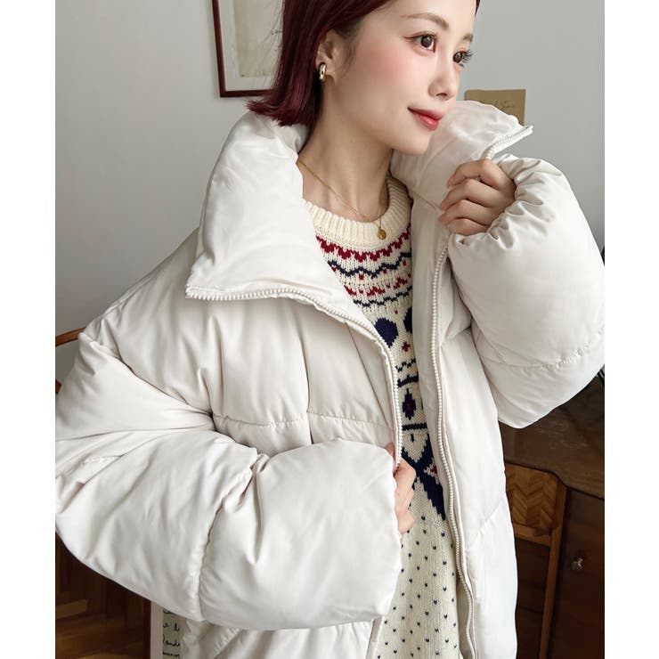 エコダウンスタンドカラーオーバーサイズブルゾン | moment+ | 詳細画像10 