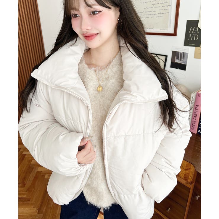 エコダウンスタンドカラーオーバーサイズブルゾン | moment+ | 詳細画像13 