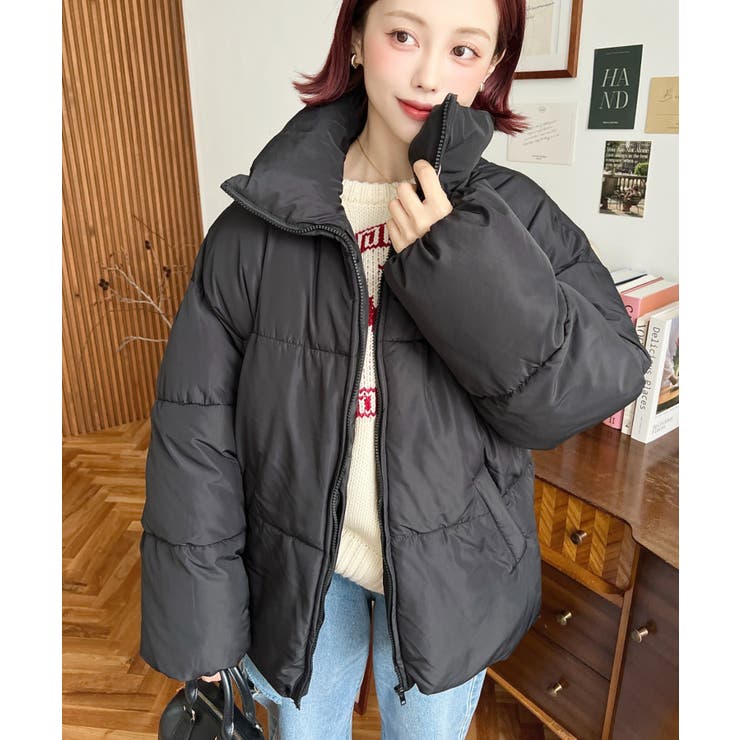 エコダウンスタンドカラーオーバーサイズブルゾン | moment+ | 詳細画像20 