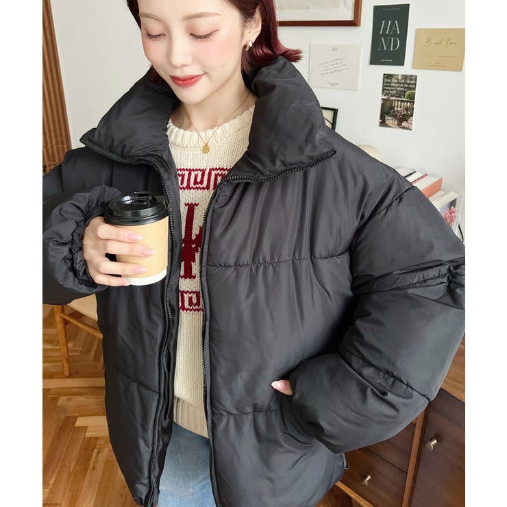 エコダウンスタンドカラーオーバーサイズブルゾン | moment+ | 詳細画像22 