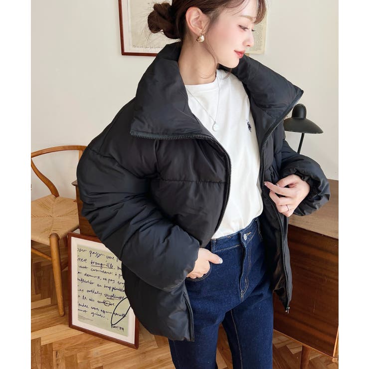 エコダウンスタンドカラーオーバーサイズブルゾン | moment+ | 詳細画像25 