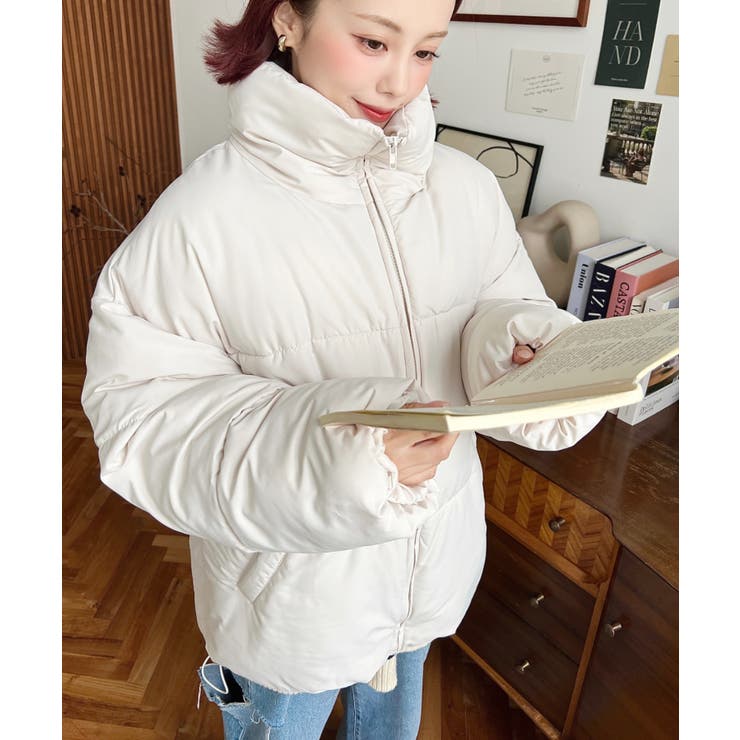 エコダウンスタンドカラーオーバーサイズブルゾン | moment+ | 詳細画像3 