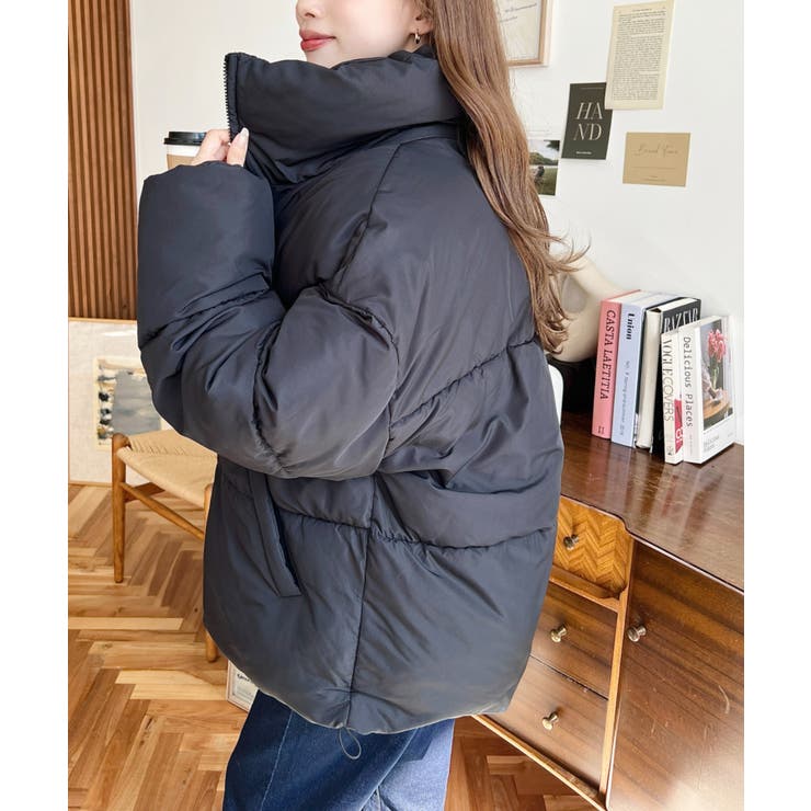 エコダウンスタンドカラーオーバーサイズブルゾン | moment+ | 詳細画像34 