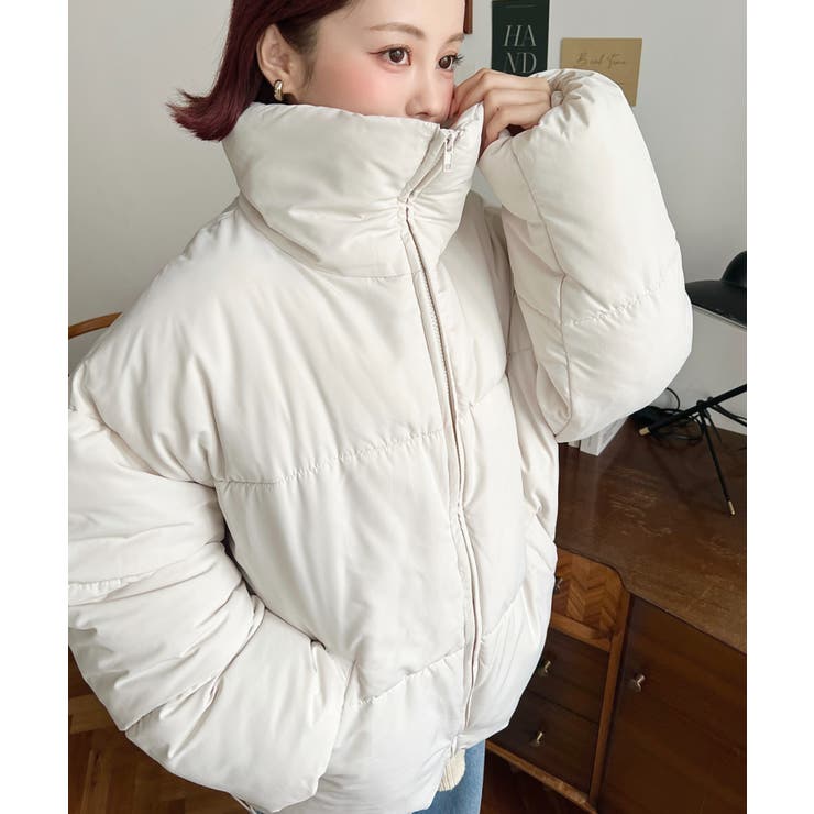 エコダウンスタンドカラーオーバーサイズブルゾン | moment+ | 詳細画像5 