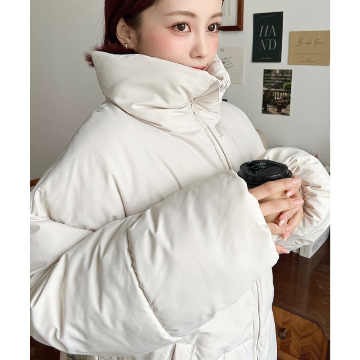 エコダウンスタンドカラーオーバーサイズブルゾン | moment+ | 詳細画像6 