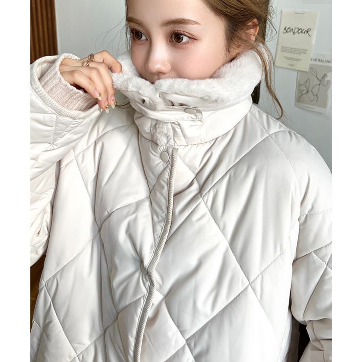 ダイヤキルト ファー使い2WAYカラーコートマットポリエステル中綿[品番：ERMW0004094]｜moment+（モーメントプラス）のレディースファッション通販｜SHOPLIST（ショップリスト） ピュアコットン 厚手大豆繊維キルティング グレードA 暖かくて柔らかいファイバーキルトコアは洗濯可能(ピンク、87 x 94インチ/