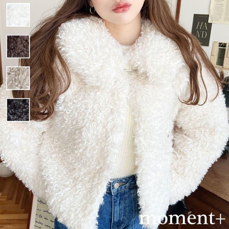 衿付きプードルフェイクファーブルゾン | moment+ | 詳細画像1 